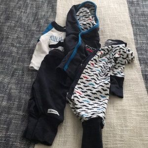 4 items. 3 month mustache outfits